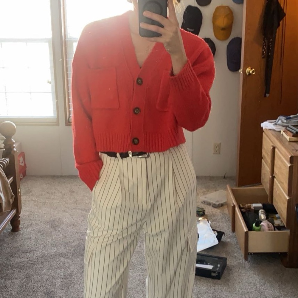 Double Zero Vibrant Red Cardigan - Picture 5 of 5